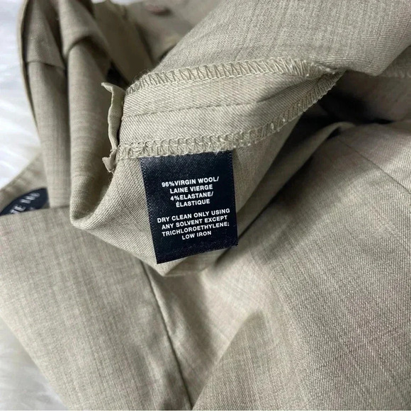 Lafayette 148 New York Wool Blend Straight Leg Trousers Khaki Size 6 - Picture 2 of 7